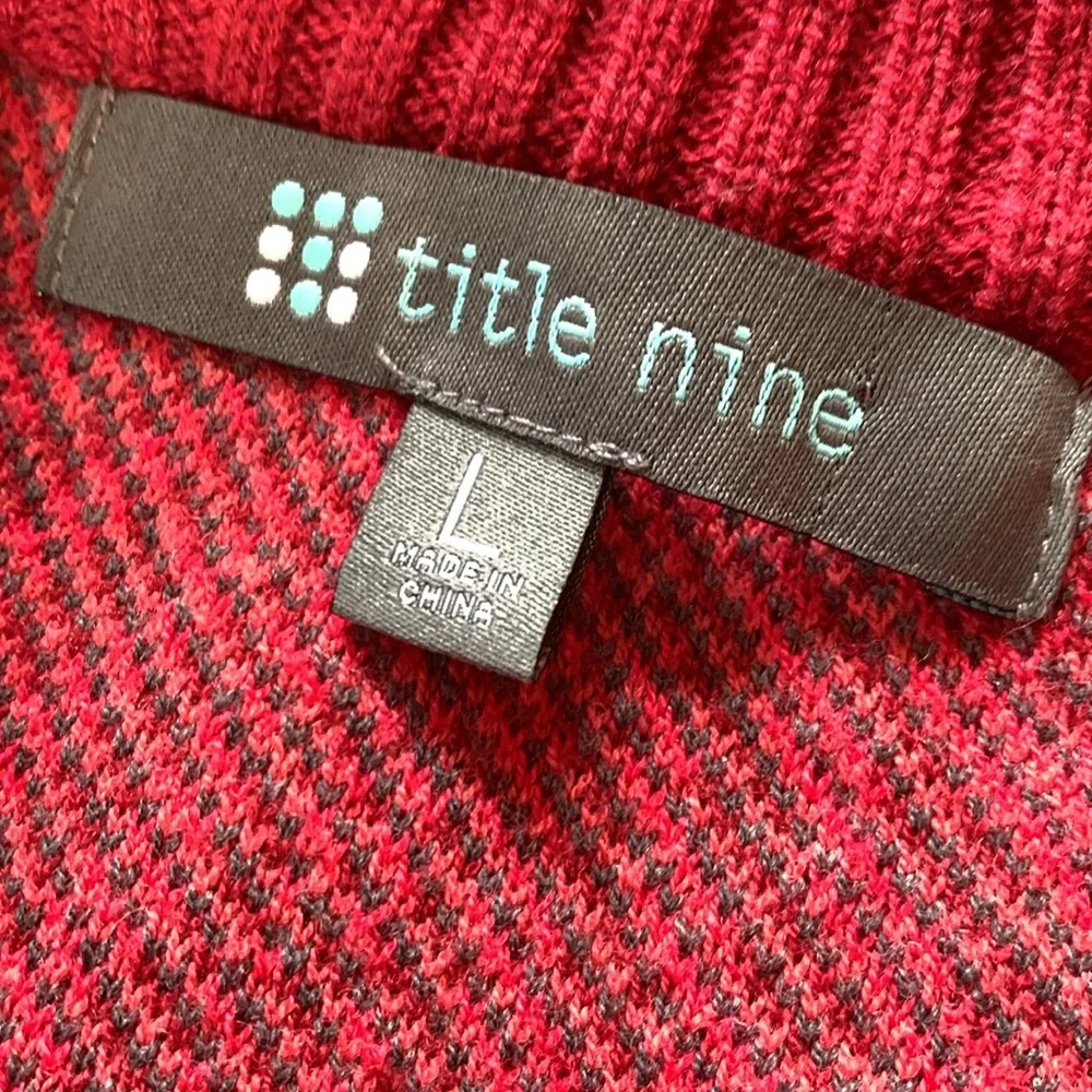 Title Nine sz L red and grey merino wool sweater dress - Picture 4 of 5